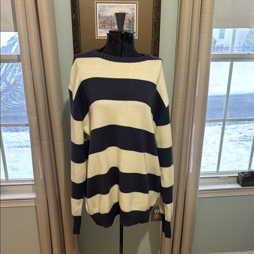 Brianna Cotton Thick Stripe Sweater
